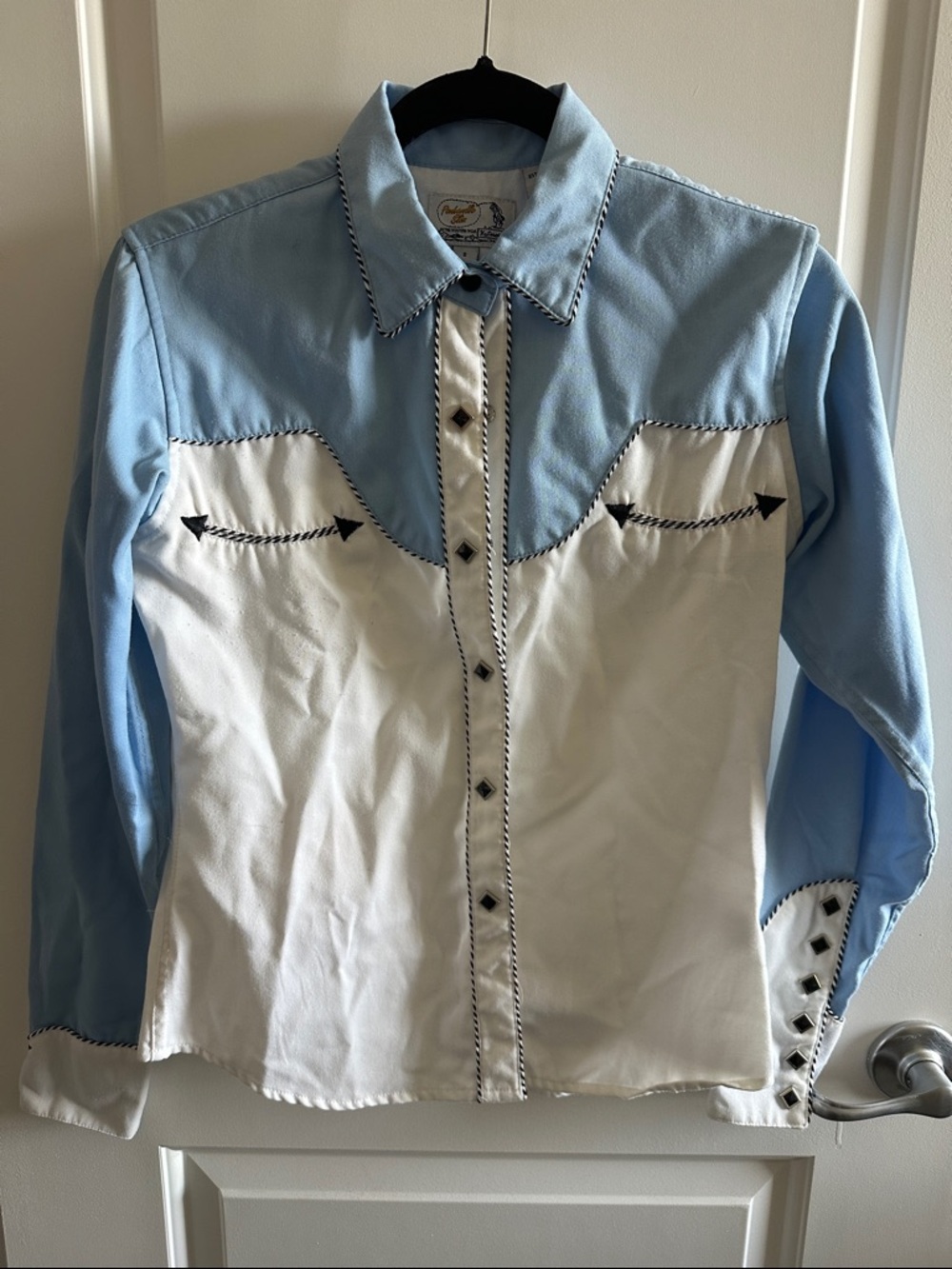 Light Blue & White Western-Style Women's Shirt